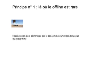 Principe n° 1 : là où le offline est rare

L’acceptation du e-commerce par le consommateur dépend du coût
d’achat offline

 