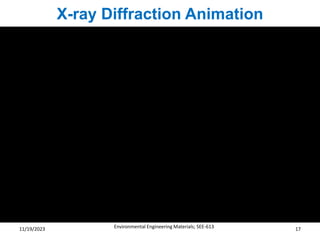 X-ray Diffraction Animation
Environmental Engineering Materials; SEE-613 17
11/19/2023
 