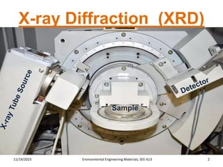2
Environmental Engineering Materials; SEE-613
11/19/2023
X-ray Diffraction (XRD)
Sample
 