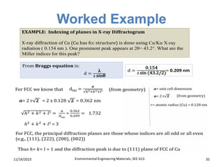 Worked Example
11/19/2023 Environmental Engineering Materials; SEE-613 35
 