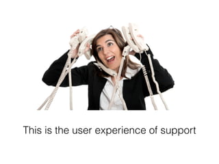 This is the user experience of support 
 