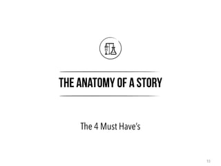 The Anatomy of a Story
The 4 Must Have’s
53
 