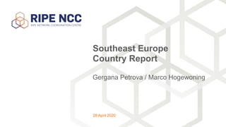 Gergana Petrova / Marco Hogewoning
Southeast Europe
Country Report
28 April 2020
 
