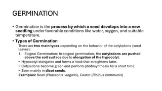 SEED- TYPES, GERMINATION AND MEANS OF DISPERSAL | PDF