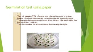 Germination test using paper
 