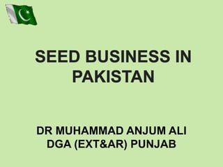 DR MUHAMMAD ANJUM ALI
DGA (EXT&AR) PUNJAB
 