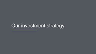 Our investment strategy
 