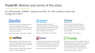 Fund III: Metrics and some of the stars
€11.2M invested, €380M+ raised by portfolio, €1.1Bn+ portfolio market cap.
Vintage...