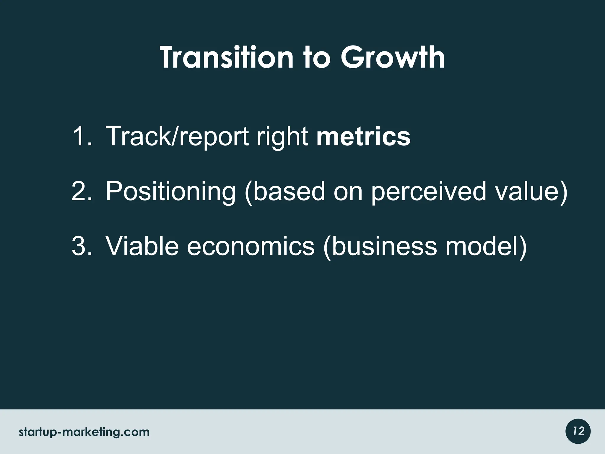 Transition to Growth12startup-marketing.com