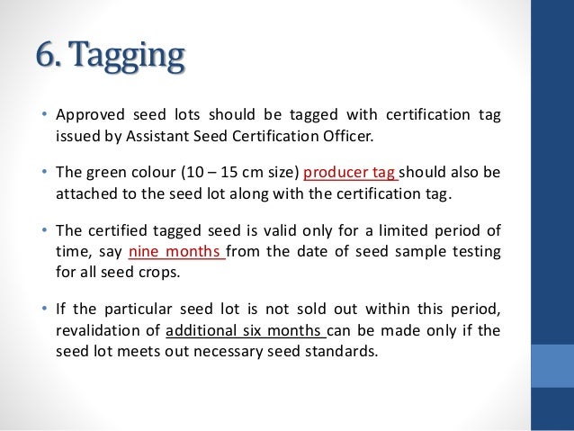 seed certification
