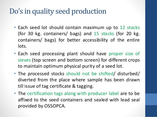 seed certification