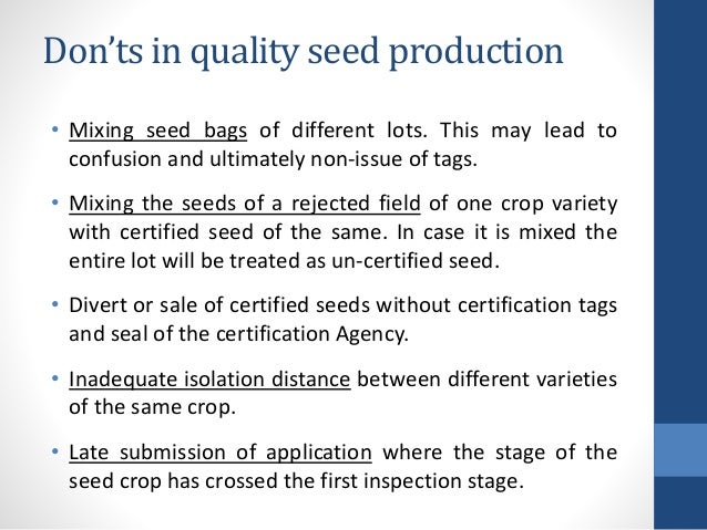 seed certification