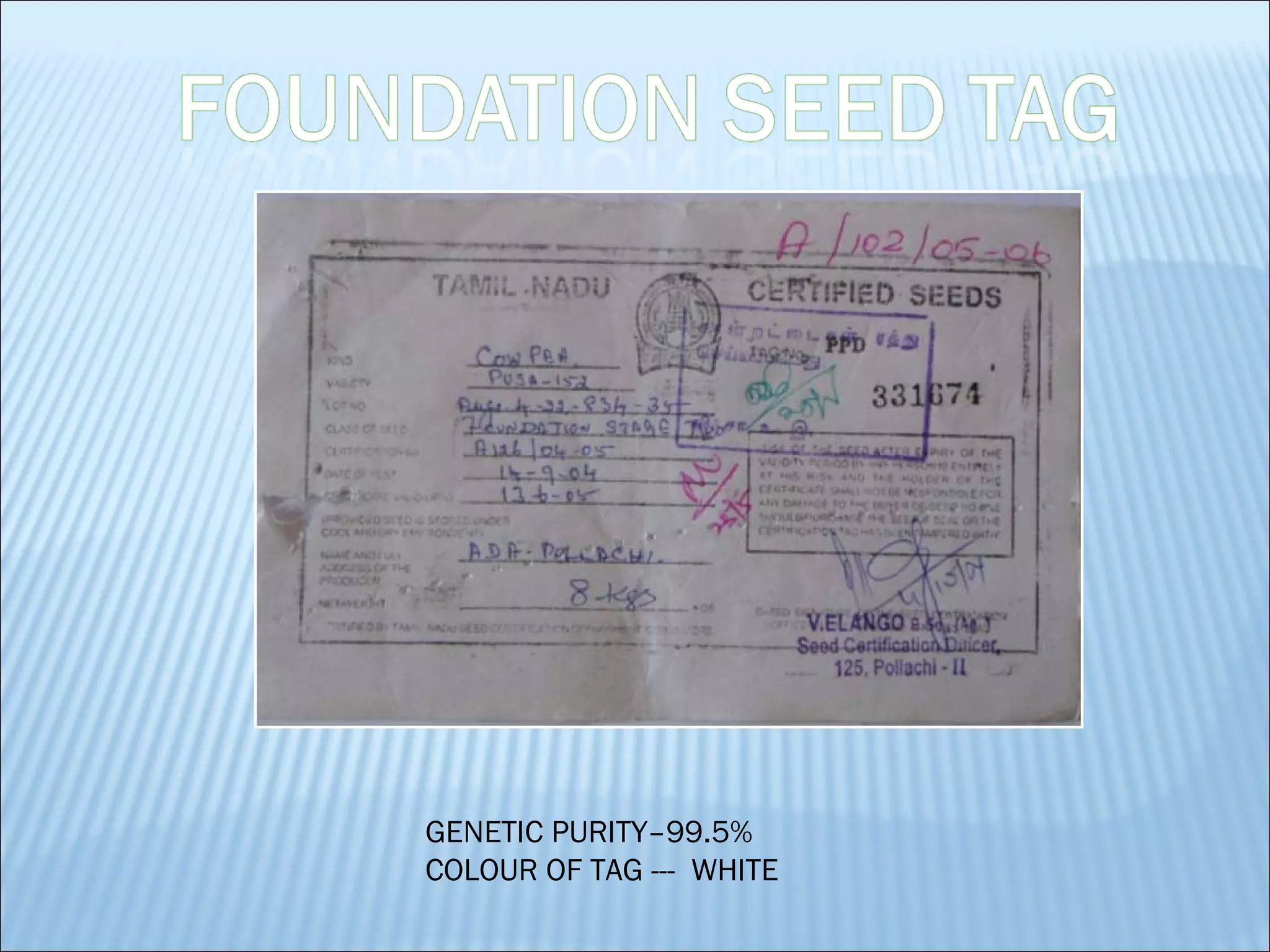 Seed certification | PPT