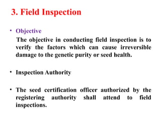 Seed certification-phases- procedure - fieldinspection.pptx