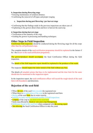 Seed Source Inspection SEED CERTIFICATION procedure.pdf Aryan s | PDF
