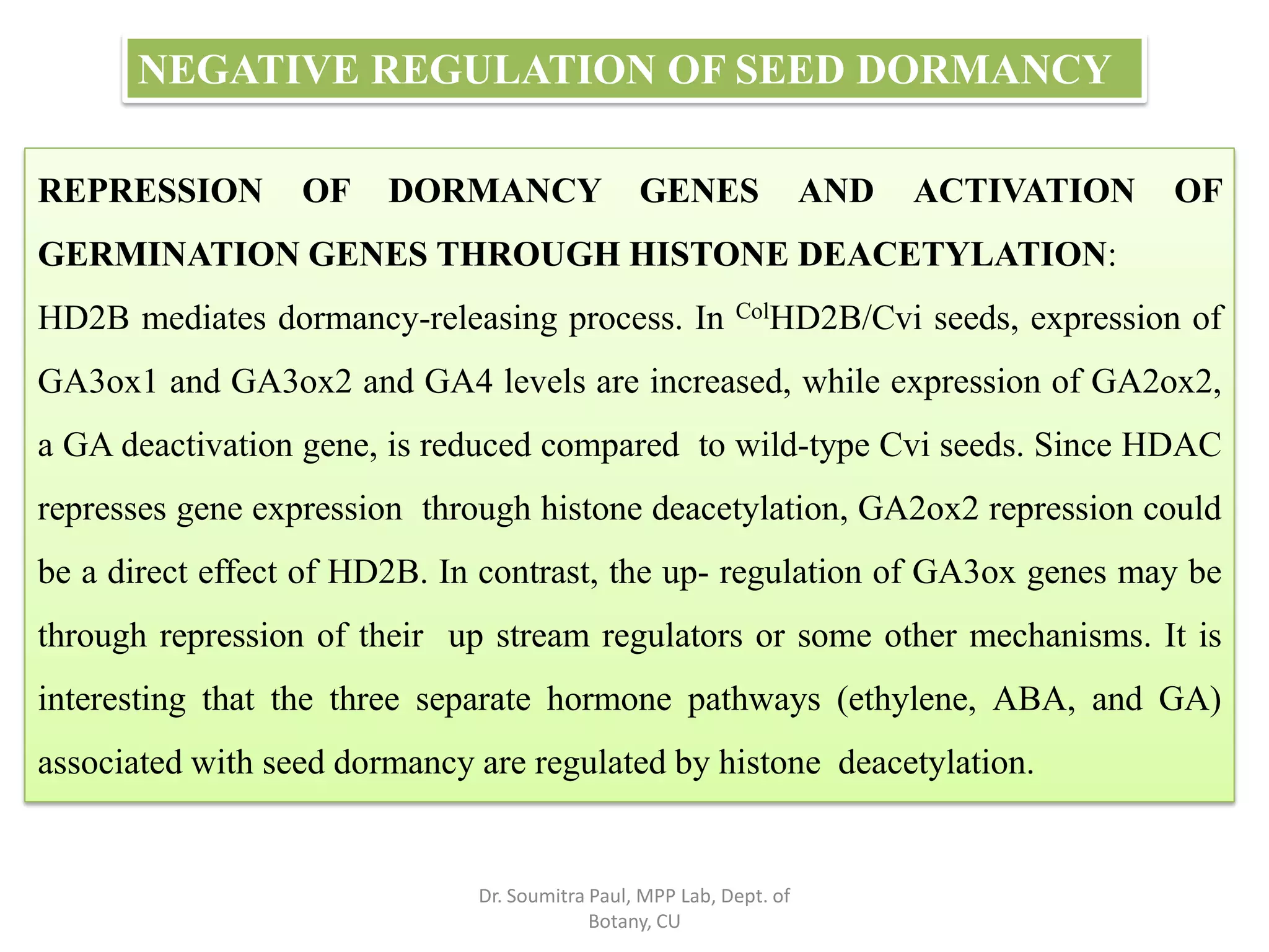 Seed dormancy and germination regulation | PDF