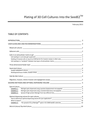 SeedEZ 3D cell culture methods and protocols - cell seeding | PDF