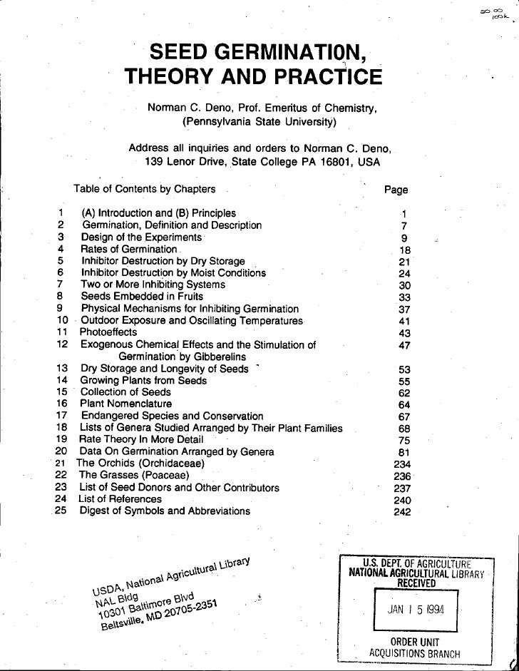 Seed Germination Theory And Practice