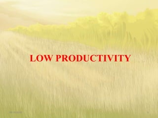LOW PRODUCTIVITY
09-10-2018 5
 