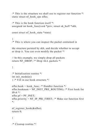 SEED Labs – Linux Firewall Exploration Lab 1Linux Firewall.docx ...