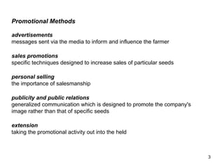 Seed marketing advertising & promotion | PPT