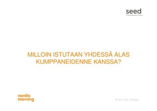 MILLOIN ISTUTAAN YHDESSÄ ALAS
KUMPPANEIDENNE KANSSA?
 