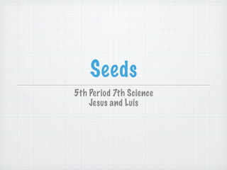 Seeds
5th Period 7th Science
    Jesus and Luis
 
