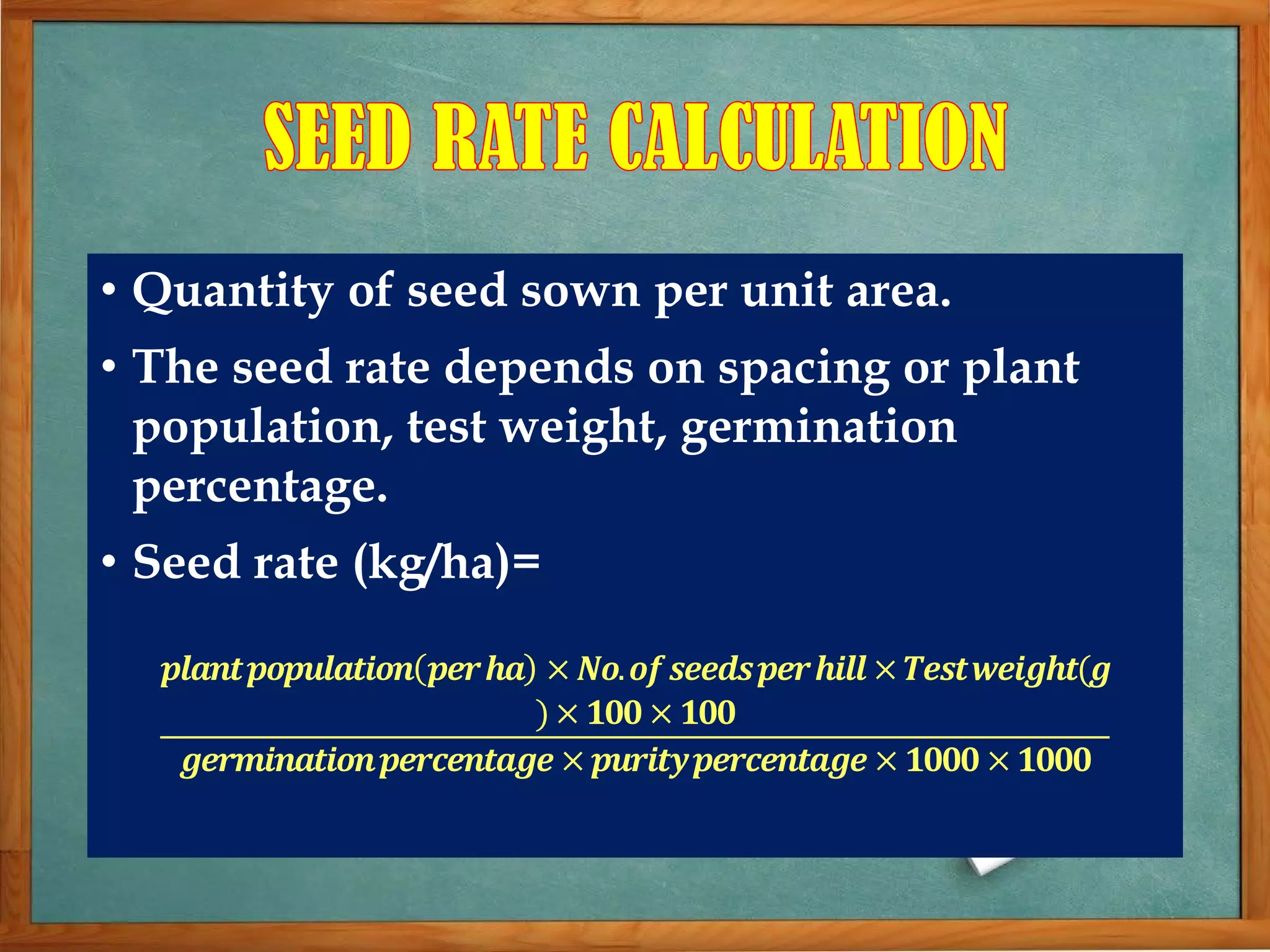 Seed rate calculation PPT
