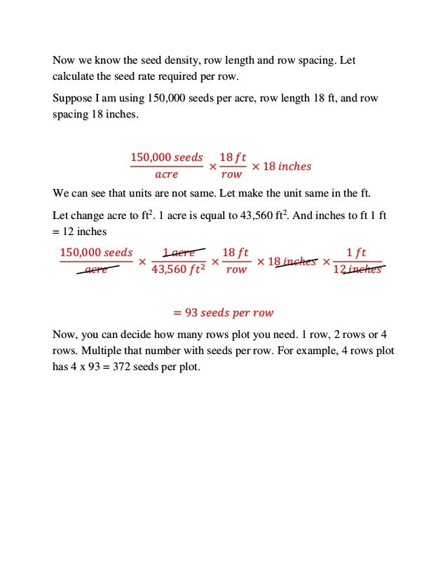 Seed Rate Formula