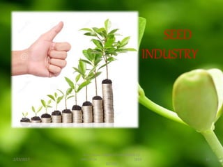 2/23/2017
B.Sc. (Hons.) AGRICULTURE BATCH-13
GROUP-04 SEED
SECTOR
10
SEED
INDUSTRY
 