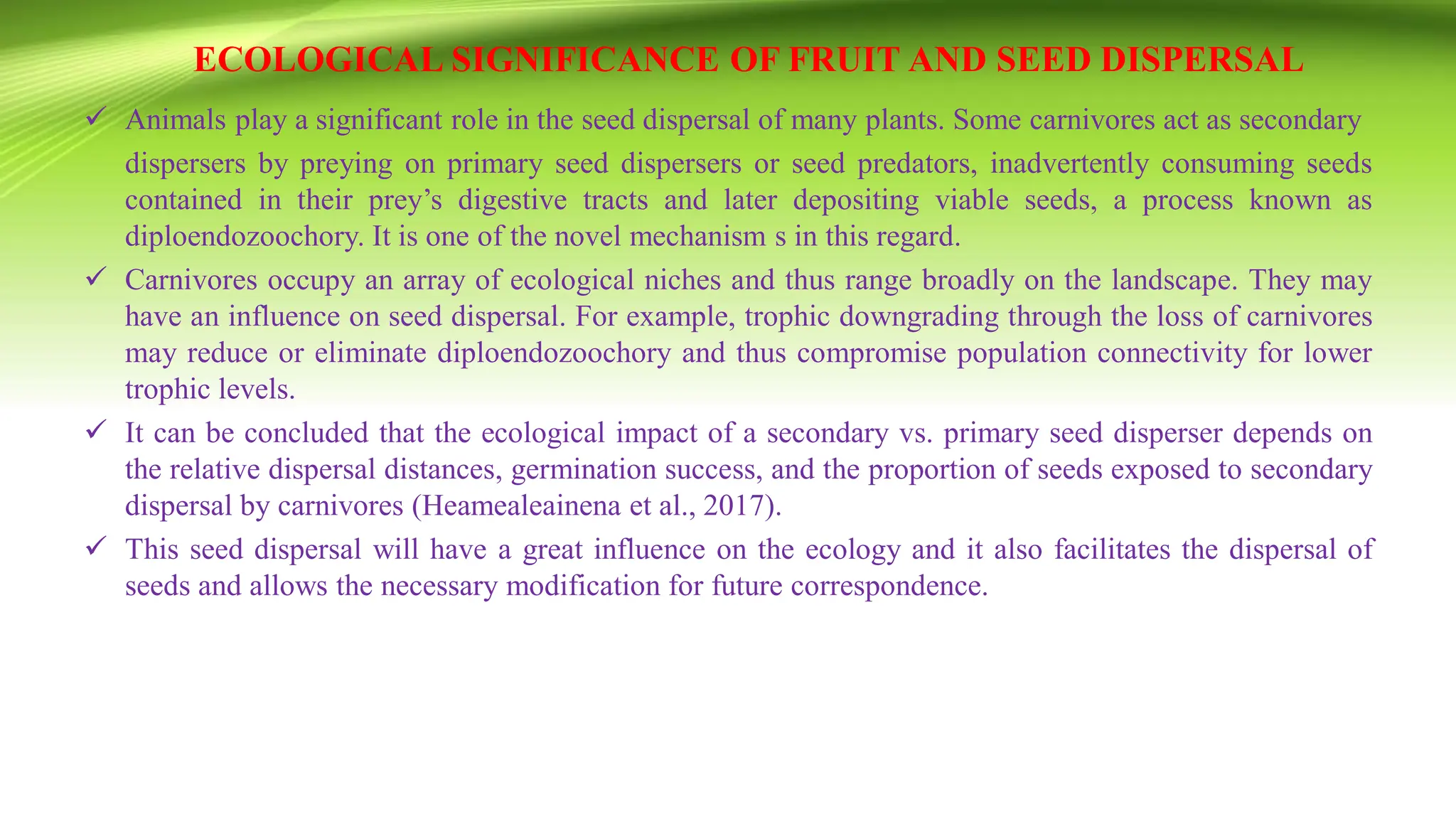 Seed Structure, Dispersal and Ecological Significance | PDF