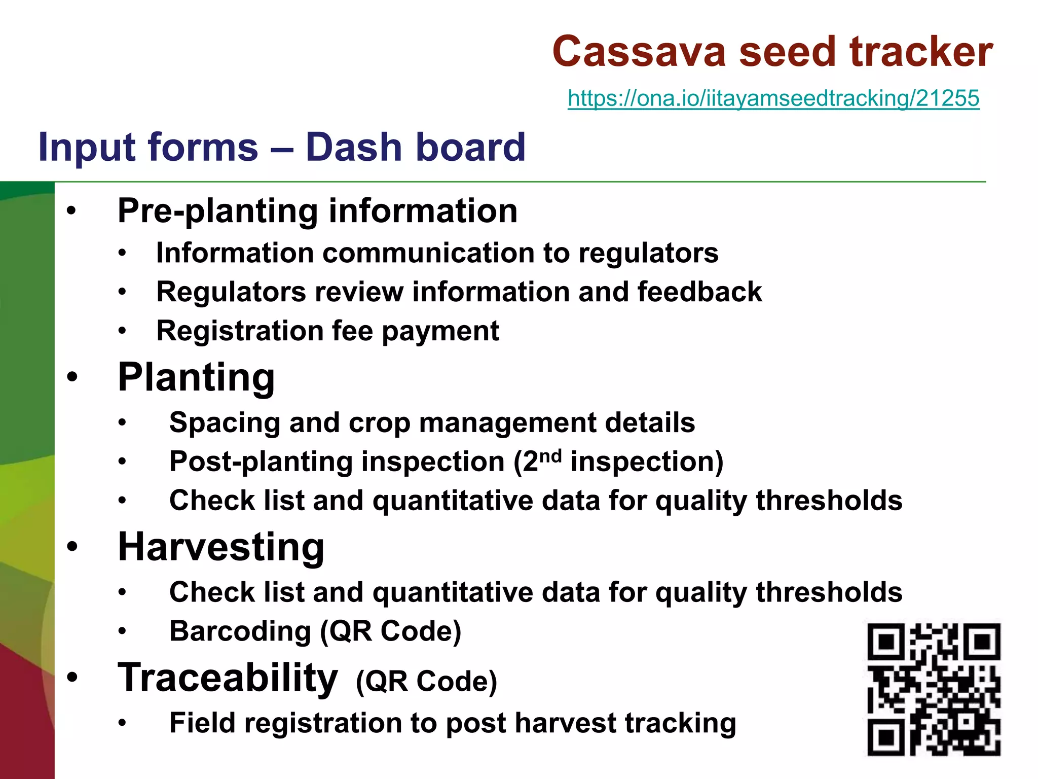 Cassava Seed Tracker Presentation PPT