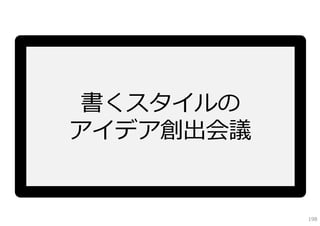 書くスタイルの
アイデア創出会議


           198
 