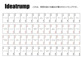 Ideatrump   これは、発想を助ける観点が書かれたトランプです。




                                       24
 