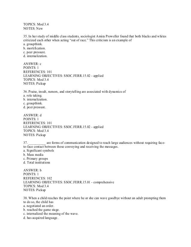 Seeing Sociology An Introduction 3rd Edition Ferrante Test Bank