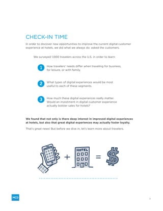We surveyed 1,000 travelers across the U.S. in order to learn:
How travelers’ needs differ when traveling for business,
fo...