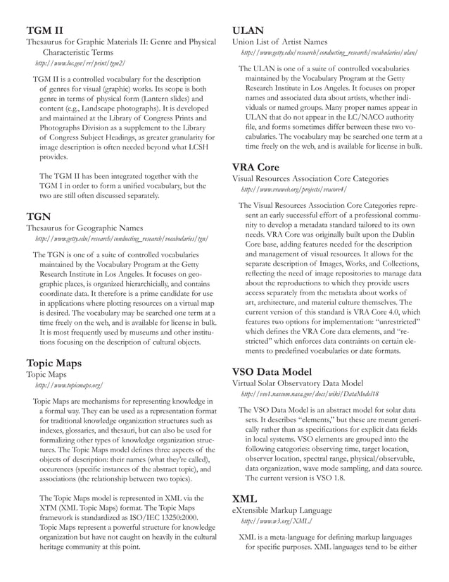 Glossary of Metadata standards