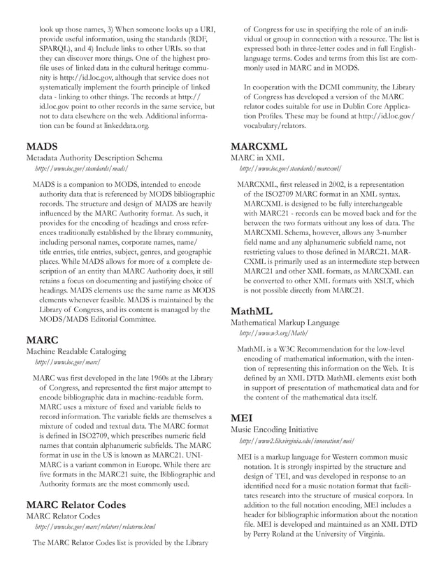 Glossary of Metadata standards