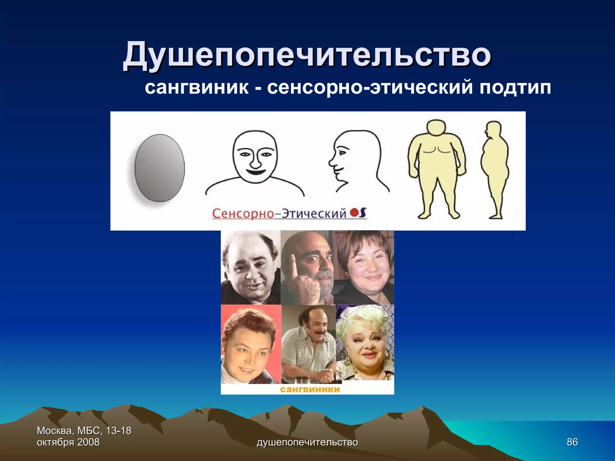 Душепопечительство Москва, МБС, 13-18 октября 2008 душепопечительство сангвиник - сенсорно-этический подтип 