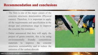 FIRES AS A CAUSE OF CONCRETE DETERIORATION | PPTX