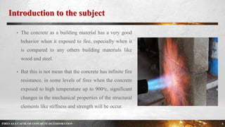 FIRES AS A CAUSE OF CONCRETE DETERIORATION | PPTX