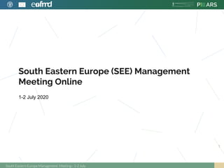 South Eastern Europe (SEE) Management
Meeting Online
1
1-2 July 2020
South Eastern Europe Management Meeting– 1-2 July
South Eastern Europe Management Meeting– 1-2 July
 