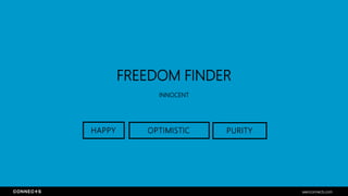 FREEDOM FINDER
INNOCENT
seenconnects.com
OPTIMISTIC PURITYHAPPY
 