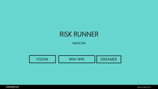 RISK RUNNER
MAGICIAN
seenconnects.com
WIN-WIN DREAMERVISION
 