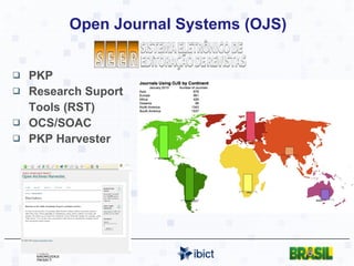 Open Journal Systems (OJS)  PKP Research Suport Tools (RST) OCS/SOAC PKP Harvester http://pkp.sfu.ca/ojs-journals 