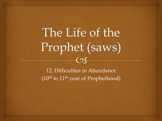 12. Difficulties in Abundance
(10th to 11th year of Prophethood)
 