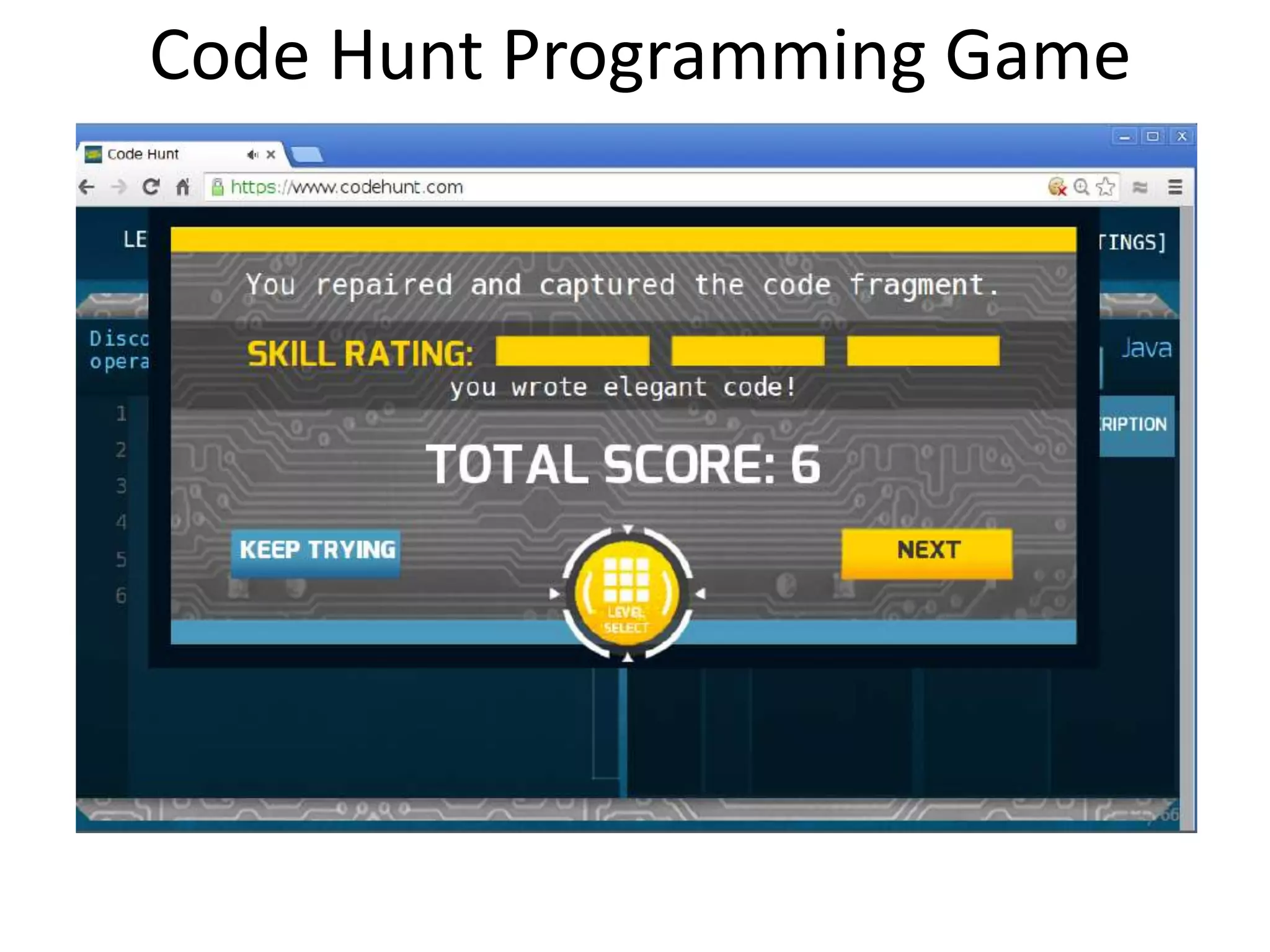 Code Hunt Programming Game 
 