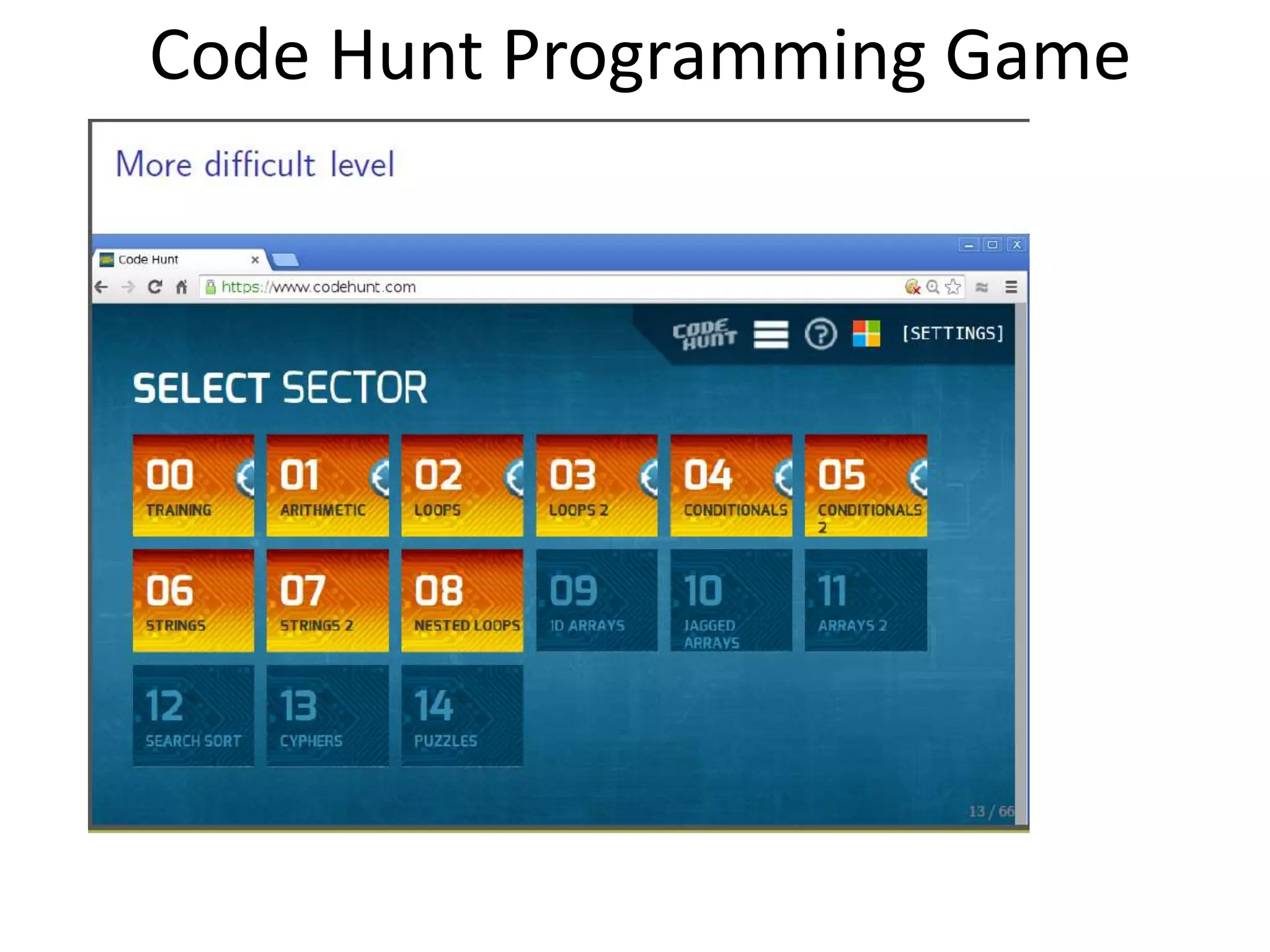Code Hunt Programming Game 
 