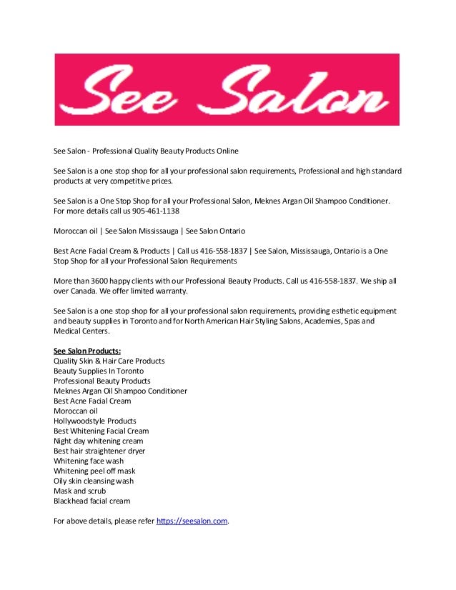 See Salon Quality Hair And Skin Care Products