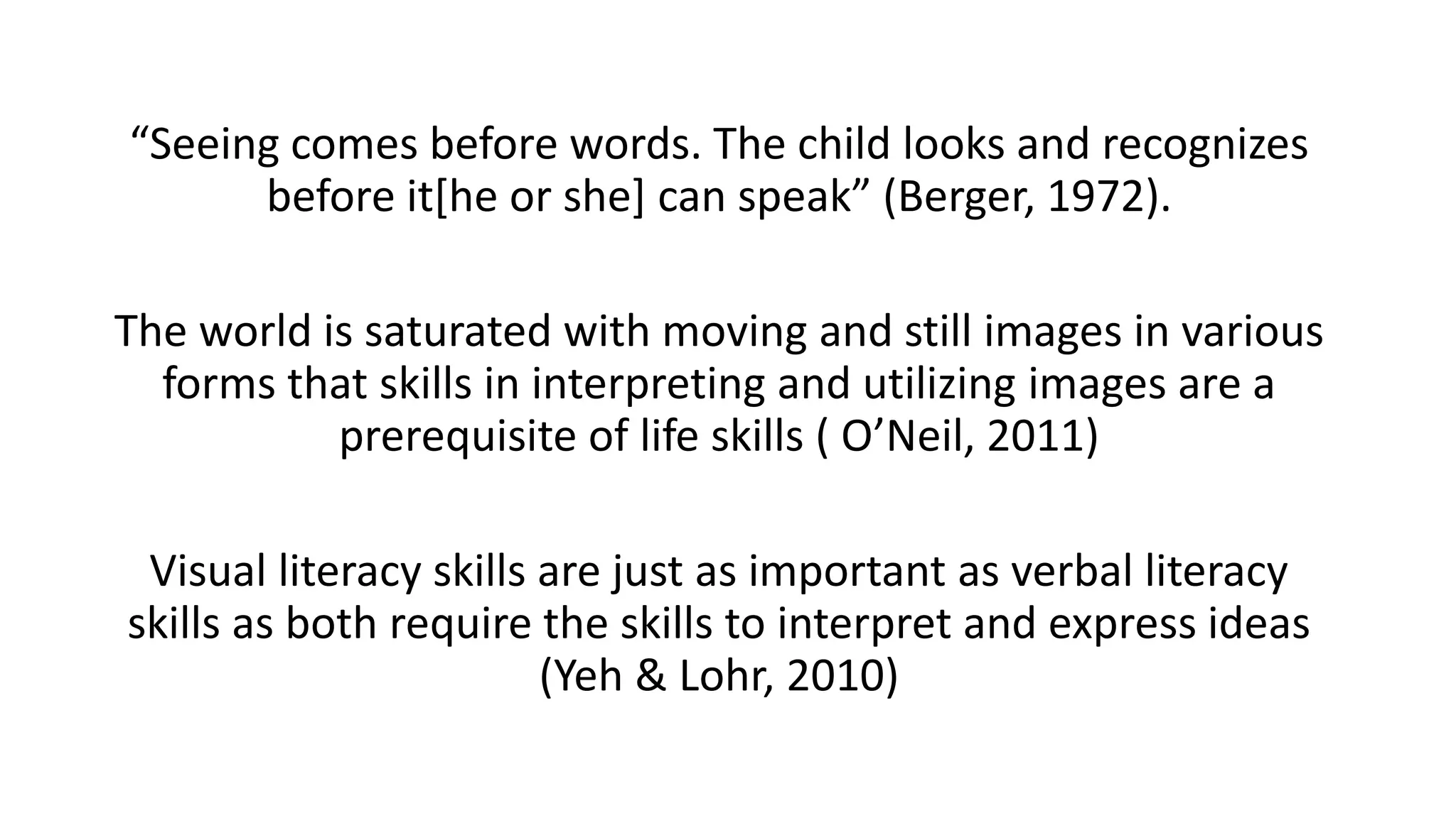 See & Say: Visual Literacy in Language Learning | PPTX